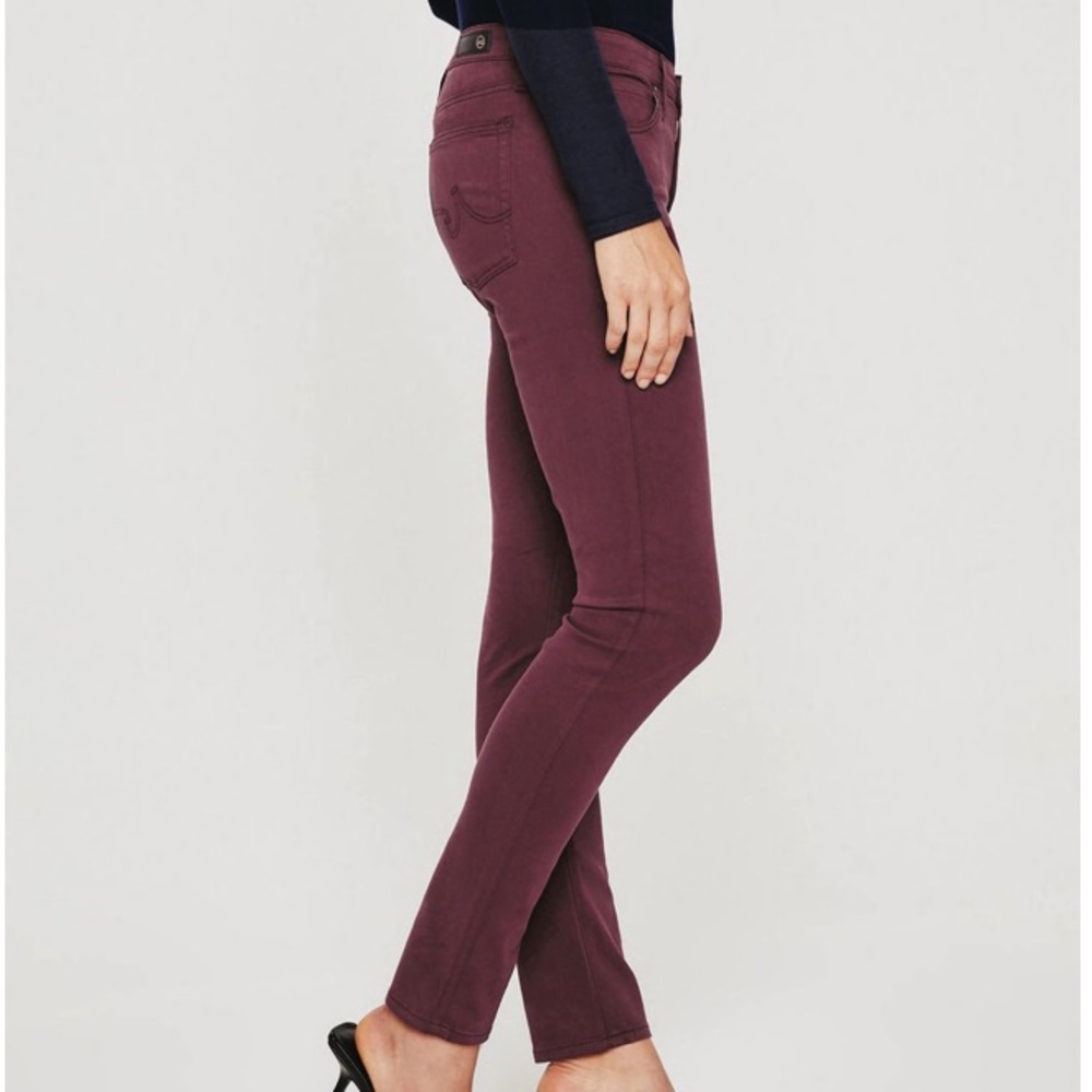 AG STILT LIKE NEW CIGARETTE LEG JEANS IN SOFT PIMA COTTON FABRICATION COLOR PLUM - Picture 7 of 11